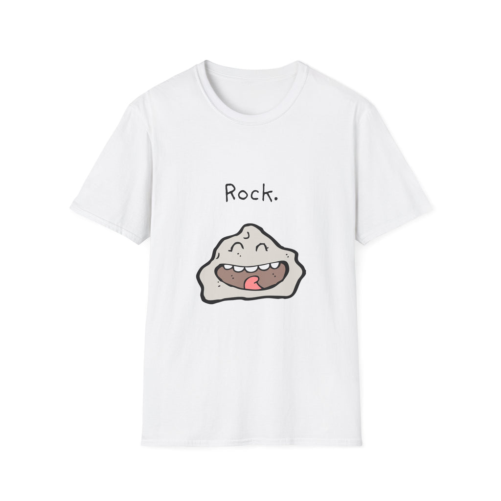 Rock Moods. Laughing Cartoon Rock Graphic T-Shirt — Funny Stone Illustration Tee