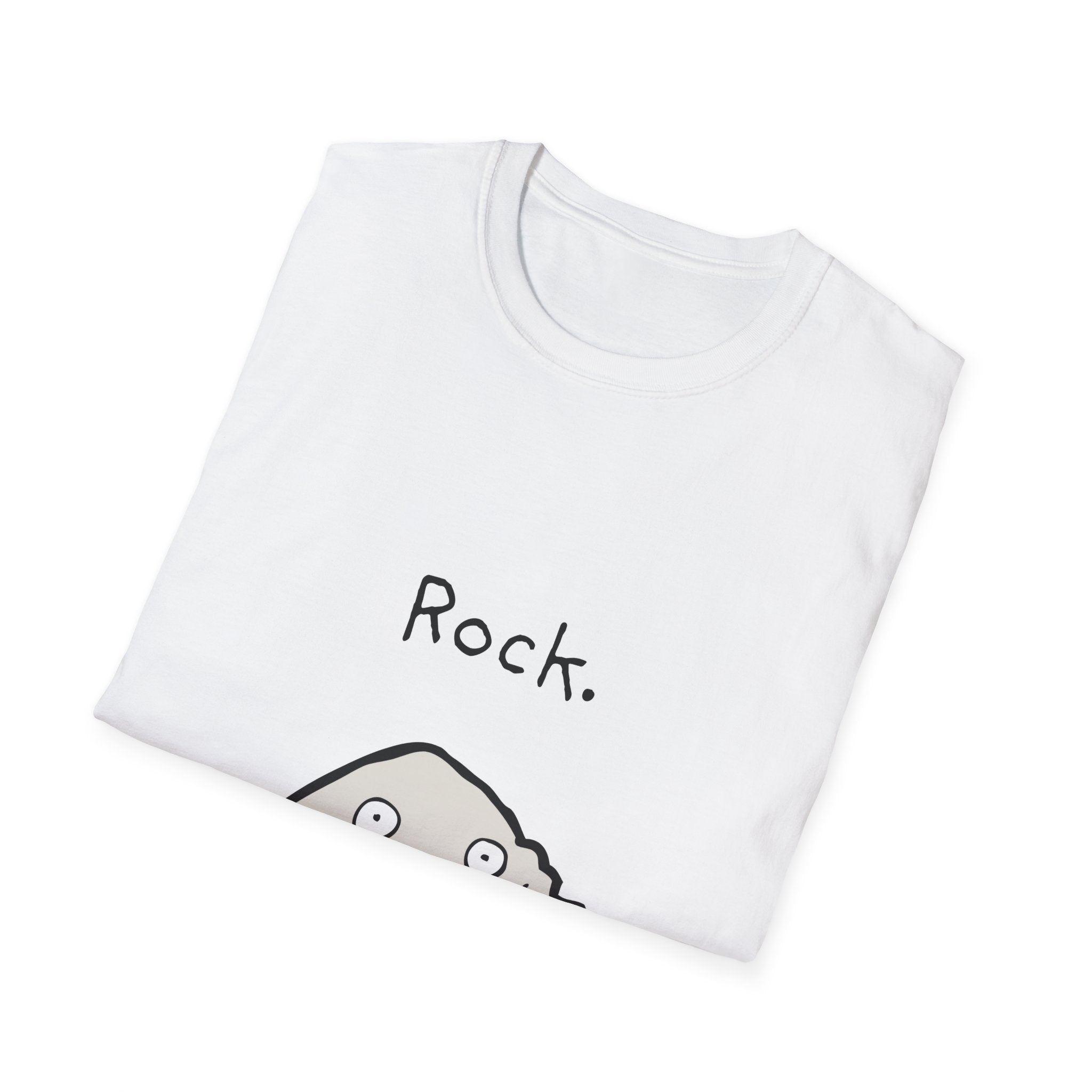 Rock Moods. Sad Cartoon Rock T-Shirt — Funny Minimalist Stone Graphic Tee