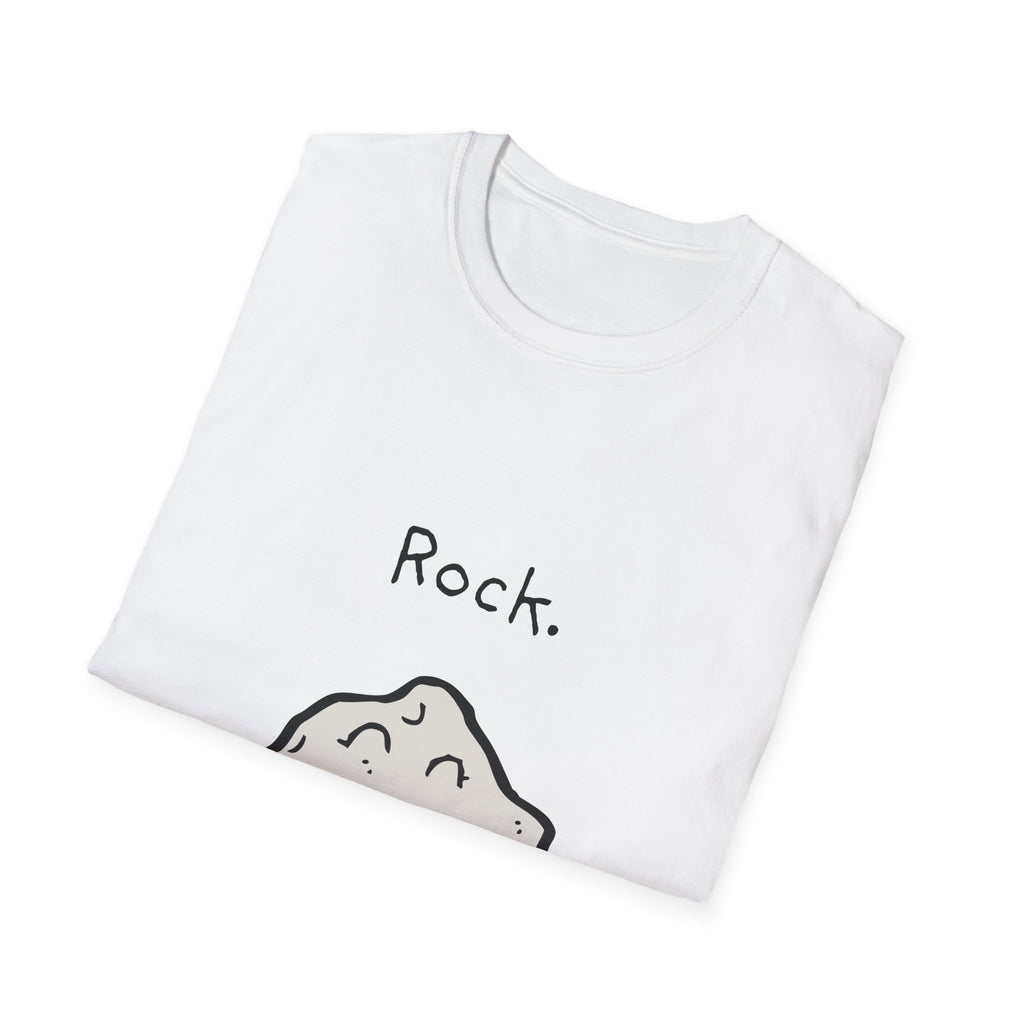 Rock Moods. Laughing Cartoon Rock Graphic T-Shirt — Funny Stone Illustration Tee