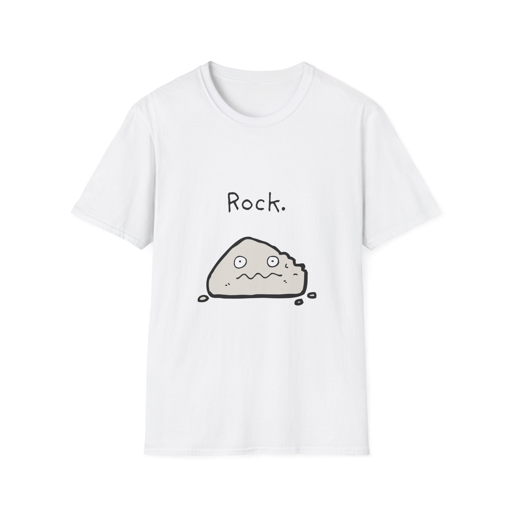 Rock Moods. Sad Cartoon Rock T-Shirt — Funny Minimalist Stone Graphic Tee